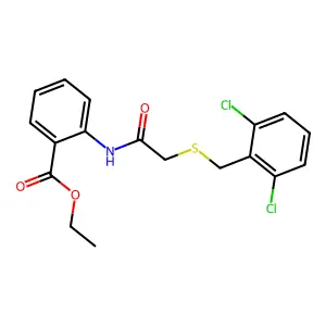 Ethyl 2-({[(2,6-dichlorobenzyl)sulfanyl]acetyl}amino)benzoate structure
