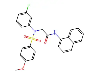 2-(3-chloro-N-(4-methoxyphenyl)sulfonylanilino)-N-naphthalen-1-ylacetamide structure