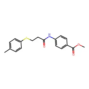 Methyl 4-({3-[(4-methylphenyl)sulfanyl]propanoyl}amino)benzoate structure