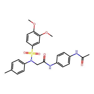N-(4-acetamidophenyl)-2-(N-(3,4-dimethoxyphenyl)sulfonyl-4-methylanilino)acetamide structure