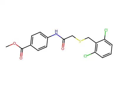 Methyl 4-({[(2,6-dichlorobenzyl)sulfanyl]acetyl}amino)benzoate structure