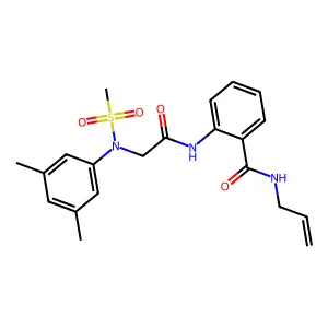 2-[[2-(3,5-dimethyl-N-methylsulfonylanilino)acetyl]amino]-N-prop-2-enylbenzamide structure
