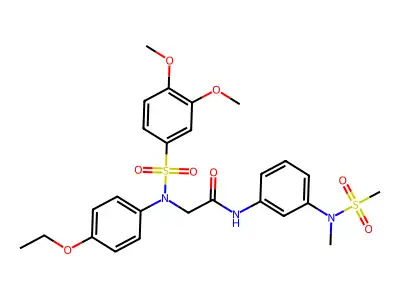 2-(N-(3,4-dimethoxyphenyl)sulfonyl-4-ethoxyanilino)-N-[3-[methyl(methylsulfonyl)amino]phenyl]acetamide structure