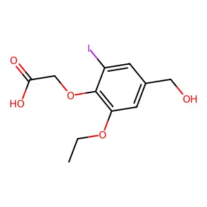 [2-Ethoxy-4-(hydroxymethyl)-6-iodophenoxy]acetic acid structure