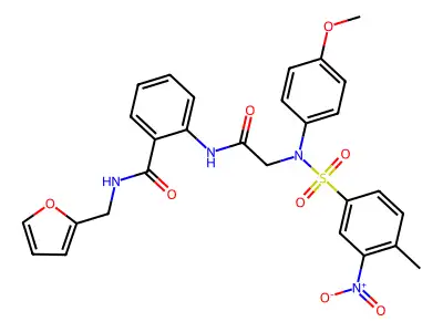 N-(furan-2-ylmethyl)-2-({N-(4-methoxyphenyl)-N-[(4-methyl-3-nitrophenyl)sulfonyl]glycyl}amino)benzamide structure