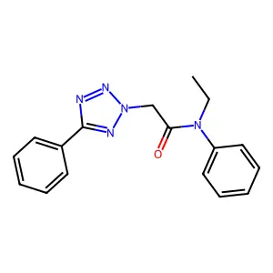 N-ethyl-N-phenyl-2-(5-phenyl-2H-tetrazol-2-yl)acetamide structure