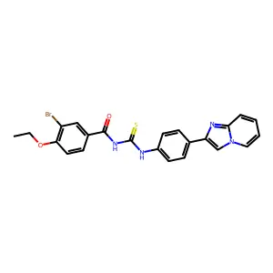 3-bromo-4-ethoxy-N-[(4-imidazo[1,2-a]pyridin-2-ylphenyl)carbamothioyl]benzamide structure