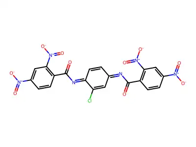 N-[2-chloro-4-(2,4-dinitrobenzoyl)imino-1-cyclohexa-2,5-dienylidene]-2,4-dinitro-benzamide structure