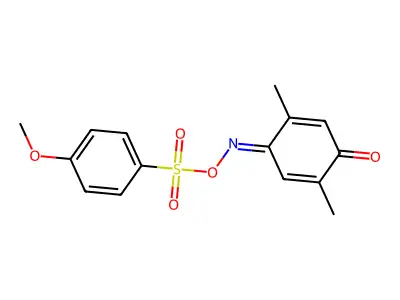 [(2,5-dimethyl-4-oxocyclohexa-2,5-dien-1-ylidene)amino] 4-methoxybenzenesulfonate structure