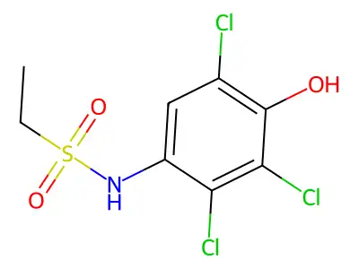 N-(2,3,5-trichloro-4-hydroxyphenyl)ethanesulfonamide structure