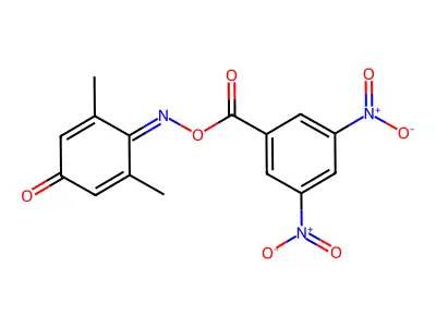 [(2,6-Dimethyl-4-oxocyclohexa-2,5-dien-1-ylidene)amino] 3,5-dinitrobenzoate structure