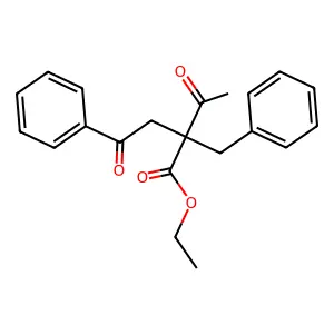 Ethyl 2-acetyl-2-benzyl-4-oxo-4-phenylbutanoate structure