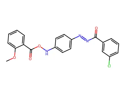 ({4-[(E)-(3-Chlorobenzoyl)diazenyl]anilino}oxy)(2-methoxyphenyl)methanone structure