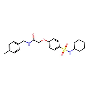 2-[4-(cyclohexylsulfamoyl)phenoxy]-N-(4-methylbenzyl)acetamide structure