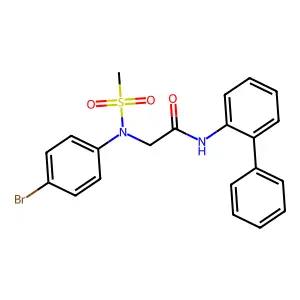 2-(4-bromo-N-methylsulfonylanilino)-N-(2-phenylphenyl)acetamide structure