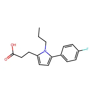 3-[5-(4-fluorophenyl)-1-propyl-1H-pyrrol-2-yl]propanoic acid structure