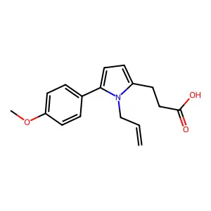 3-[5-(4-Methoxyphenyl)-1-prop-2-enyl-2-pyrrolyl]propanoic acid structure