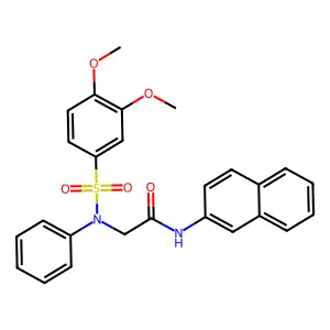 2-(N-(3,4-dimethoxyphenyl)sulfonylanilino)-N-naphthalen-2-ylacetamide structure