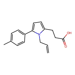 3-[5-(4-methylphenyl)-1-(prop-2-en-1-yl)-1H-pyrrol-2-yl]propanoic acid structure