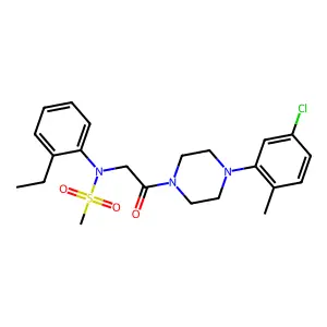 N-[2-[4-(5-chloro-2-methylphenyl)piperazin-1-yl]-2-oxoethyl]-N-(2-ethylphenyl)methanesulfonamide structure