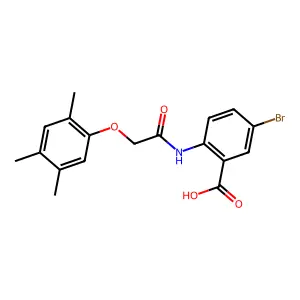 5-Bromo-2-{[(2,4,5-trimethylphenoxy)acetyl]amino}benzoic acid structure