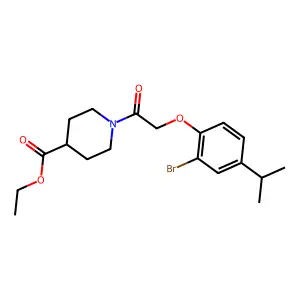 Ethyl 1-{[2-bromo-4-(propan-2-yl)phenoxy]acetyl}piperidine-4-carboxylate structure