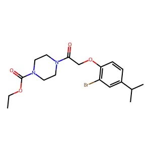 Ethyl 4-(2-(2-bromo-4-isopropylphenoxy)acetyl)piperazine-1-carboxylate structure