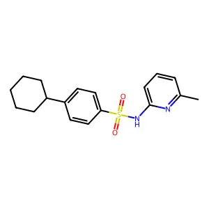 4-cyclohexyl-N-(6-methyl-2-pyridinyl)benzenesulfonamide structure
