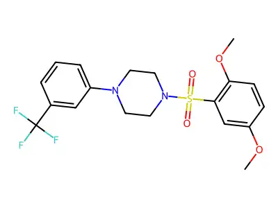 1-[(2,5-Dimethoxyphenyl)sulfonyl]-4-[3-(trifluoromethyl)phenyl]piperazine structure