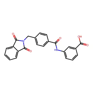 3-({4-[(1,3-dioxo-1,3-dihydro-2H-isoindol-2-yl)methyl]benzoyl}amino)benzoic acid structure