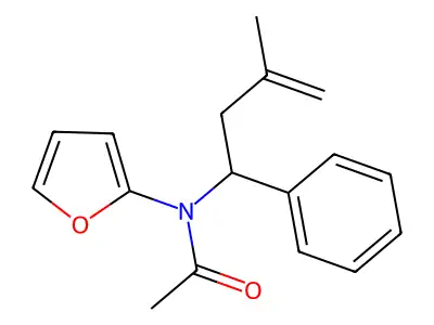 N-(furan-2-yl)-N-(3-methyl-1-phenylbut-3-enyl)acetamide structure