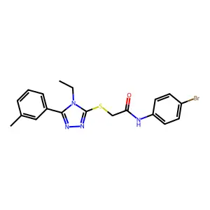 N-(4-bromophenyl)-2-[[4-ethyl-5-(3-methylphenyl)-1,2,4-triazol-3-yl]sulfanyl]acetamide structure