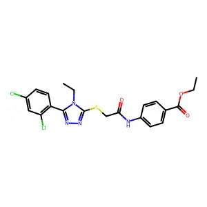 ethyl 4-[({[5-(2,4-dichlorophenyl)-4-ethyl-4H-1,2,4-triazol-3-yl]sulfanyl}acetyl)amino]benzoate structure