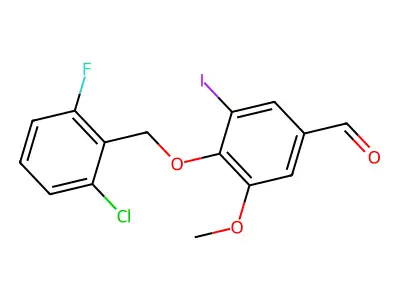 4-[(2-Chloro-6-fluorobenzyl)oxy]-3-iodo-5-methoxybenzaldehyde structure