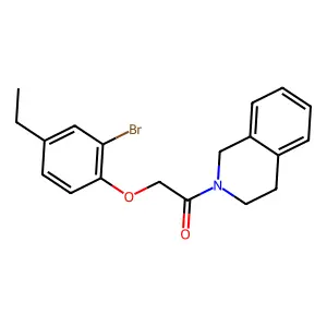 2-(2-bromo-4-ethylphenoxy)-1-(3,4-dihydro-1H-isoquinolin-2-yl)ethanone structure