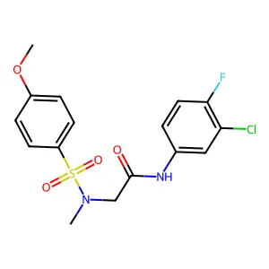 N-(3-chloro-4-fluorophenyl)-2-[(4-methoxyphenyl)sulfonyl-methylamino]acetamide structure