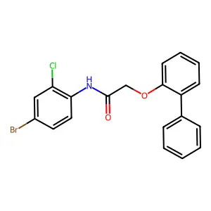 N-(4-bromo-2-chlorophenyl)-2-(2-phenylphenoxy)acetamide structure