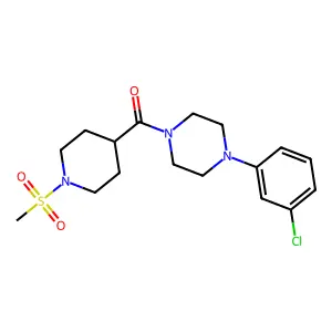[4-(3-Chlorophenyl)piperazin-1-yl]-(1-methylsulfonylpiperidin-4-yl)methanone structure