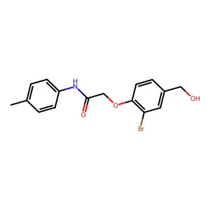 2-[2-bromo-4-(hydroxymethyl)phenoxy]-N-(4-methylphenyl)acetamide structure