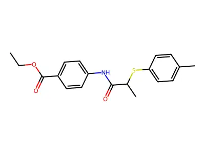Ethyl 4-({2-[(4-methylphenyl)sulfanyl]propanoyl}amino)benzoate structure