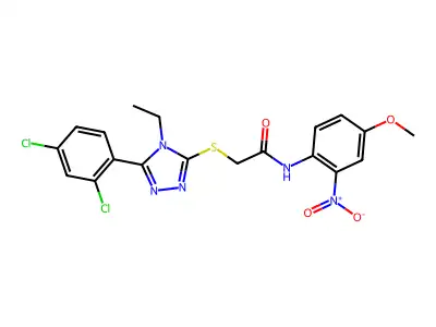 2-[[5-(2,4-dichlorophenyl)-4-ethyl-1,2,4-triazol-3-yl]sulfanyl]-N-(4-methoxy-2-nitrophenyl)acetamide structure