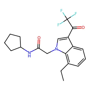 N-cyclopentyl-2-[7-ethyl-3-(trifluoroacetyl)-1H-indol-1-yl]acetamide structure