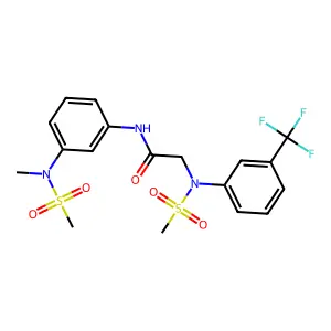 N-[3-[methyl(methylsulfonyl)amino]phenyl]-2-[N-methylsulfonyl-3-(trifluoromethyl)anilino]acetamide structure