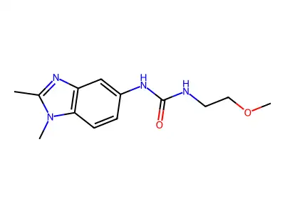1-(1,2-dimethyl-1H-benzimidazol-5-yl)-3-(2-methoxyethyl)urea structure