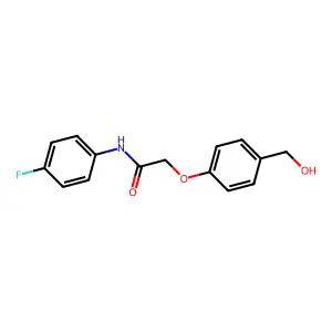 N-(4-fluorophenyl)-2-[4-(hydroxymethyl)phenoxy]acetamide structure