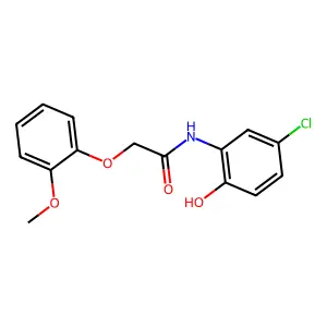 N-(5-chloro-2-hydroxyphenyl)-2-(2-methoxyphenoxy)acetamide structure