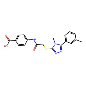 4-[({[4-methyl-5-(3-methylphenyl)-4H-1,2,4-triazol-3-yl]sulfanyl}acetyl)amino]benzoic acid structure