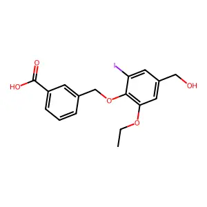 3-[[2-Ethoxy-4-(hydroxymethyl)-6-iodophenoxy]methyl]benzoic acid structure