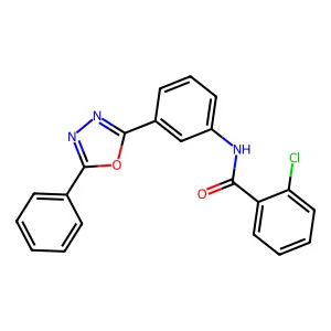2-chloro-N-[3-(5-phenyl-1,3,4-oxadiazol-2-yl)phenyl]benzamide structure