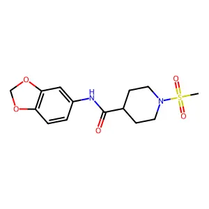 N-(2H-1,3-benzodioxol-5-yl)-1-methanesulfonylpiperidine-4-carboxamide structure